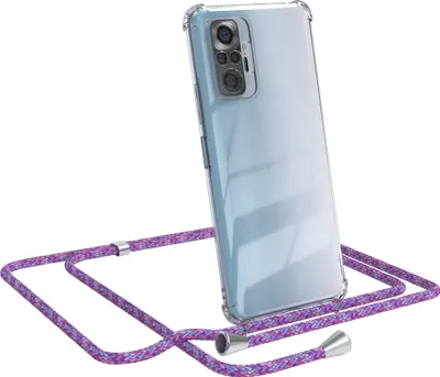 Produktbild von EAZY CASE Handykette kompatibel mit Xiaomi Redmi Note 10 Pro, Handyhülle mit Umhängeband, Handykordel, Schutzhülle Clear, Band in Bunt