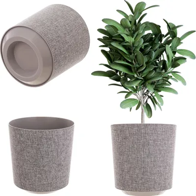 Produktbild von KADAX Blumentopf Blumentopf Kunststoffabdeckung Blumenständer 25cm Taupe