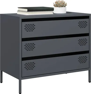Produktbild von vidaXL Sideboard Anthrazit 68x39x58,5 cm Kaltgewalzter Stahl