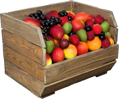 Produktbild von Holzfruchtkiste - Schrägöffnung - 40x33x30 cm - Palisander