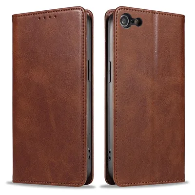 Produktbild von Handyhülle für Apple iPhone 6 / 6s Kunstleder Flip Cover Hülle Klapphülle Case Kartenfach Farbe: Dunkelbraun