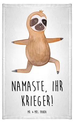 Produktbild von Mr. & Mrs. Panda Handtuch Faultier Yoga - Weiß - Geschenk, Meditation, Klein, gäste wc, Mini-Handtuch, Motiv, Kleines, Namaste, Entspannung