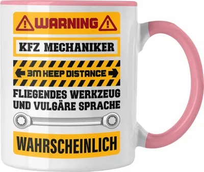 Produktbild von Trendation - KFZ Mechaniker Tasse Geschenk Lustig Spruch Geschenkidee Mechaniker Lustig (Rosa)