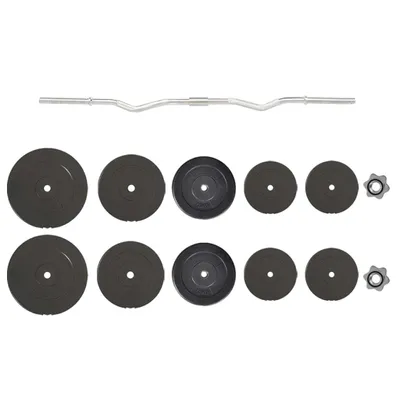 Produktbild von vidaXL Curlstange mit Gewichten 90 kg
