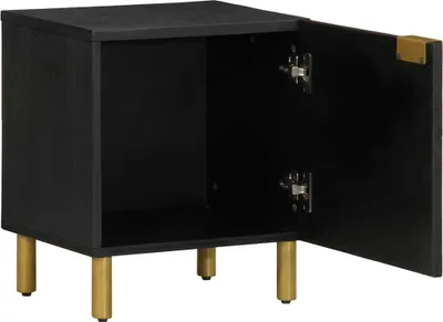 Produktbild von vidaXL Nachttisch Schwarz 40x33x46 cm Massivholz Mango