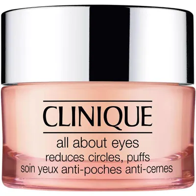 Zdjęcie produktu dla Clinique All About Eyes, Krem pod oczy, Kobiety, Skóra uniwersalna, Przeciw cieniom, Przeciw obrzękom, Słoiczek, Cyclopentasiloxane, Water\Aqua\Eau, Isostearyl Palmitate, Polyethylene, Butylene Glycol,...