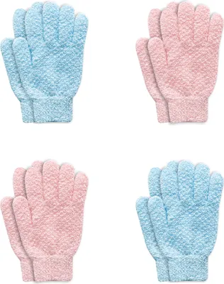 Produktbild von 4 Paar Peeling Handschuh Exfoliating Gloves Peelinghandschuh Körper Badezubehör Massage Handschuh Doppelseitig Badehandschuhe Duschhandschuh