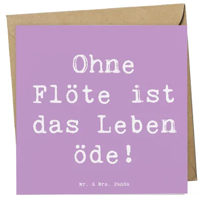 Produktbild von Mr. & Mrs. Panda Grußkarte Spruch Flöte Leben - Lavendeltraum - Geschenk, faltkarte, Instrument, Glückwunschkarte, Windinstrument, Melodie, Musikliebhaber, lernen, Musik