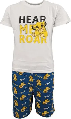 Produktbild von Disney König der Löwen Simba Kinder Pyjama Schlafanzug – Weiß / 110