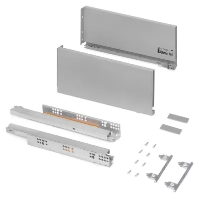 Obrázek produktu pro Emuca Vertex zásuvka 40 kg výška 178 mm, hloubka 400, šedá metalíza, ocel