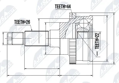 Produktbild von NTY Gelenksatz Antriebswelle Radseitig für MAZDA FAMILIA V (BA) NPZ-MZ-016