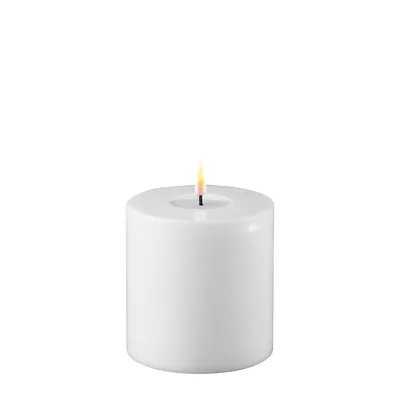 Immagine prodotto di Deluxe HomeArt "Candela a LED Deluxe HomeArt, effetto fiamma reale, con cera, 10 x 10 cm, bianca"