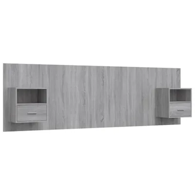 Immagine prodotto di vidaXL Testiera con comodini in legno Grigio Sonoma