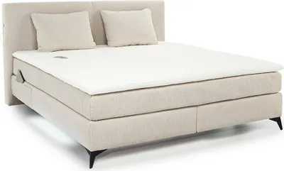 Produktbild von Boxspringbett 180x200 cm H3 Federkernmatratzen Bonell Topper in Chenille Beige / 20017