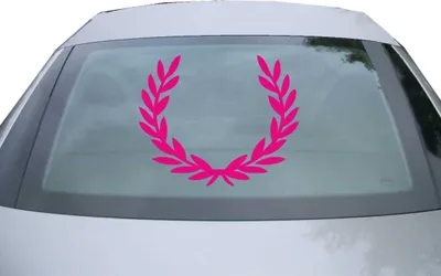 Produktbild von Indigos UG - Aufkleber Heckscheibe & Motorklappe DE6951 - pink - 600x490 mm - Lorbeerkranz Siegerkranz - Auto Scheiben Fenster Heckklappe Tuning Racing JDM - Die cut