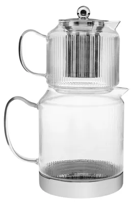 Teekannen-Set Borosilikatglas 2L+1L mit Teefilter