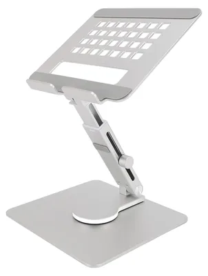 Obrázek produktu pro Stojan na tablet s otočením o 360 stupňů a nastavitelnou výškou – přenosný hliníkový stojan na notebooky a tablety o úhlopříčce 14 palců