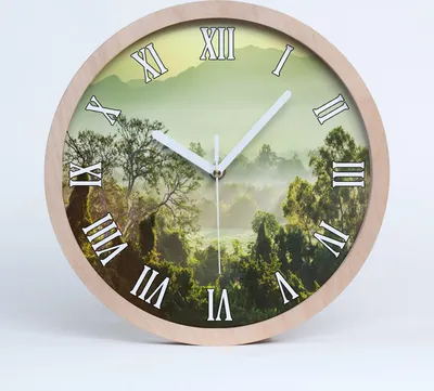 Produktbild von Holzuhr 25fi cm wanduhr - weiße Spitzen - Dschungel