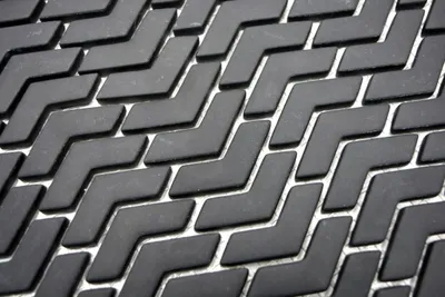 Produktbild von Handmuster Mosaik Fliese ECO Recycling GLAS Fischgrät Enamel schwarz matt MOS140-HB31B_m