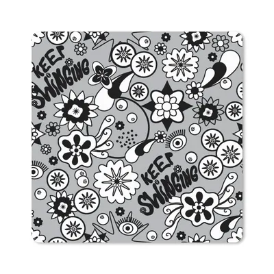 Produktbild von MuchoWow® Mauspad Mousepad Blumen - Muster - Zitate 20x20 cm - Mousepads - Maus Mat - Pad - Mausunterlage - Desk Mat - Bureauartikeln