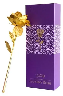 Vergoldete Ewige Rose 24 Karat – 25 cm, Echtheitszertifikat