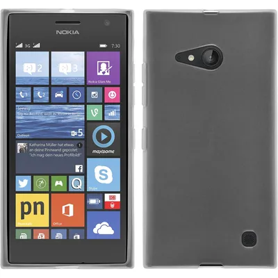 Produktbild von PhoneNatic Case kompatibel mit  Nokia Lumia 730 - weiß Silikon Hülle transparent + 2 Schutzfolien