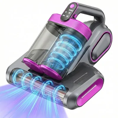 Produktbild von Kabelloser Milbensauger, 13000Pa Staubsauger für Matratzen, 253.7nm UV-C Licht Milbenentferner, HEPA-Filter Handstaubsauger mit Doppelbehälter