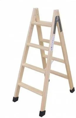 Zdjęcie produktu dla 6-stopniowa składana drabina Plabell drewno 164 x 31/55 cm