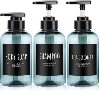 Produktbild von Blauer Kunststoff-Dispenser 300ml für Dusche und Bad