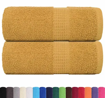 Produktbild von vidaXL Gästetücher FROGN 2 Stk. Gold 30x50 cm 360 g/m²