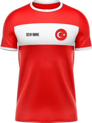 Produktbild von Trikot TÜRKEI Rot/Weiß Shirt T-Shirt mit Druck (Name, Nummer oder Initialen) Größe: L