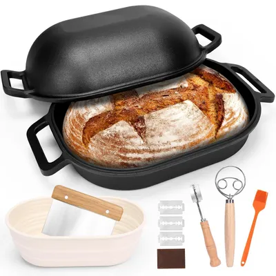 Immagine prodotto di Pentola in ghisa - Forno per pane - Forno olandese - Ghisa - 9,5 QT - Con coperchio