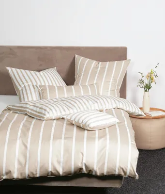 Produktbild von Janine Design Mako-Satin-Bettwäsche-Garnitur 39028 modernclassic Farbe naturell Größe 155x200+80x80