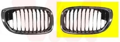 Obrázok produktu pre VAN WEZEL 0653517, predný mriežka chladiča, chrómová, pre BMW 3 Coupe (E46), strana vodiča