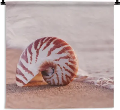 Produktbild von MuchoWow® Wandteppich Wandbehang Muschel - Strand - Meer - Sand 90x90 cm Tapisserie Dekoration Wandtuch - Wandaufhänger