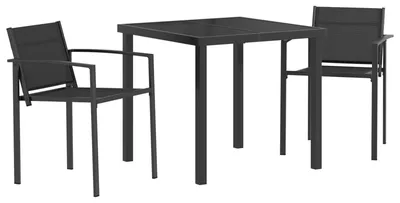Zdjęcie produktu dla Zestaw mebli ogrodowych vidaXL, 3 szt., czarny i antracytowy, 80 x 80 x 73 cm