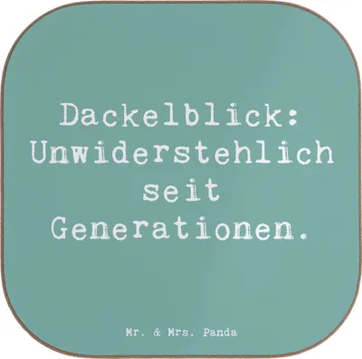 Produktbild von Mr. & Mrs. Panda Tassen Untersetzer Spruch Kurzhaardackel Dackelblick - Meeresbrise - Geschenk, Dackel Charakter, Tischuntersetzer, Hunderassen Eigenschaften, für Gläser