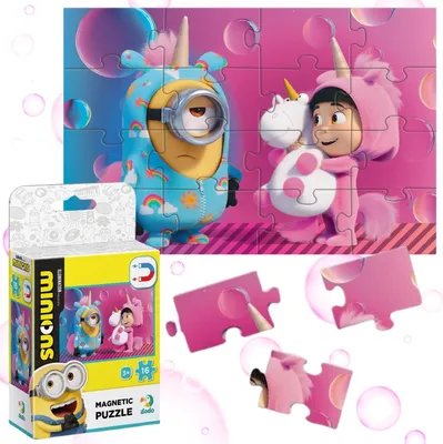 Zdjęcie produktu dla Puzzle magnetyczne Mimons Jednoroce 16 elementw