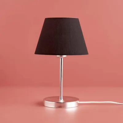 Image de Opviq, AYD-3404, lampe de table, 100 % tissu, noir, 22 x 22 x 37 cm