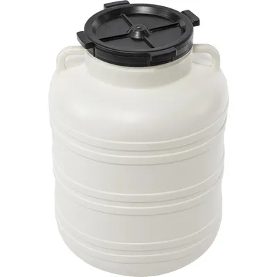 Produktbild von Weithalsfass Futtertonne 60 Liter Sauerkrautfas Kunststoff Regen Fass Gepäcktonne weiß