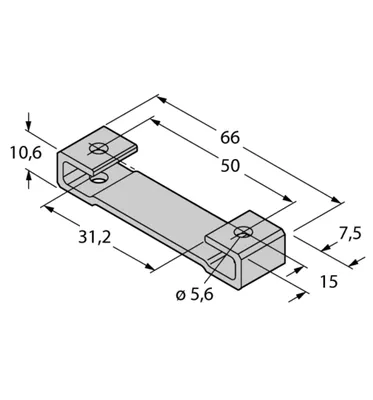 Produktbild von Turck 6901045 - M1-Q25L, Montagehalterung für induktive Linearwegsensoren