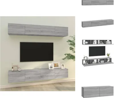 Produktbild von vidaXL TV-Wandschränke 4 Stk. Grau Sonoma 100x30x30 cm -  TV-Möbel