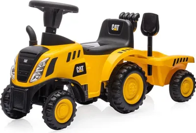 Obrázek produktu pro Jezdítko, odrážedlo Traktor Cat s vlečkou, lopatou a hráběmi