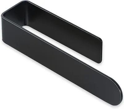 Image de Porte-serviettes/Barre de serviettes adhésive pour salle de bain, en acier inoxydable (1 pièce, noir, 37 cm)
