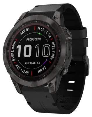 Produktbild von By Qubix Lederarmband - Schwarz - passend für Garmin Fenix 7 / 6 / 5