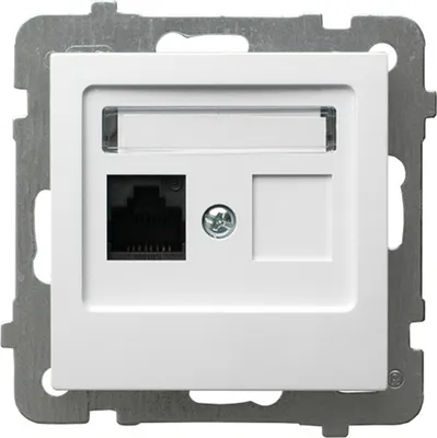 Image de RJ45 Cat. 5e Prise USB simple sans cadre Blanc OSPEL AS