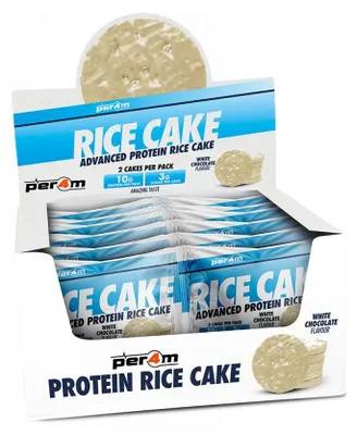 Produktbild von Per4m Advanced Protein Rice Cakes (12x64g) White Chocolate - Funktionelle Lebensmittel - Eiweiß-Snacks