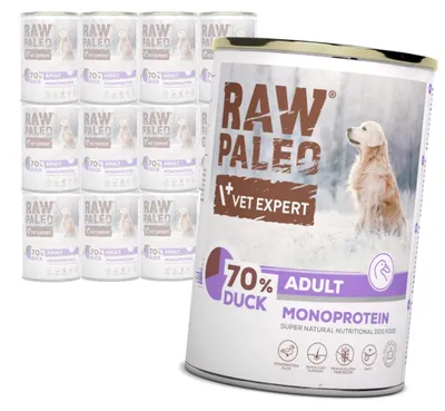 Zdjęcie produktu dla Raw Paleo Adult Monoprotein 12x400g Mokra Karma Dla Psa z Kaczką