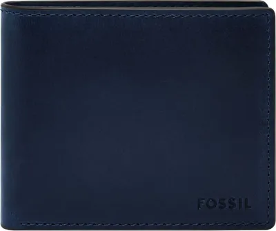Produktbild von FOSSIL Leder Geldbörse Derrick RFID Large Coin Pocket Bifold Insignia Blue dunkelblau