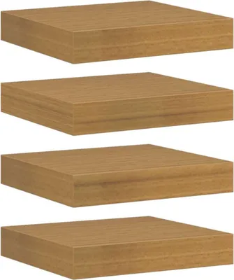 Image de Étagère murale vidaXL, lot de 4, beige, 23 x 23,5 x 4 cm, aggloméré